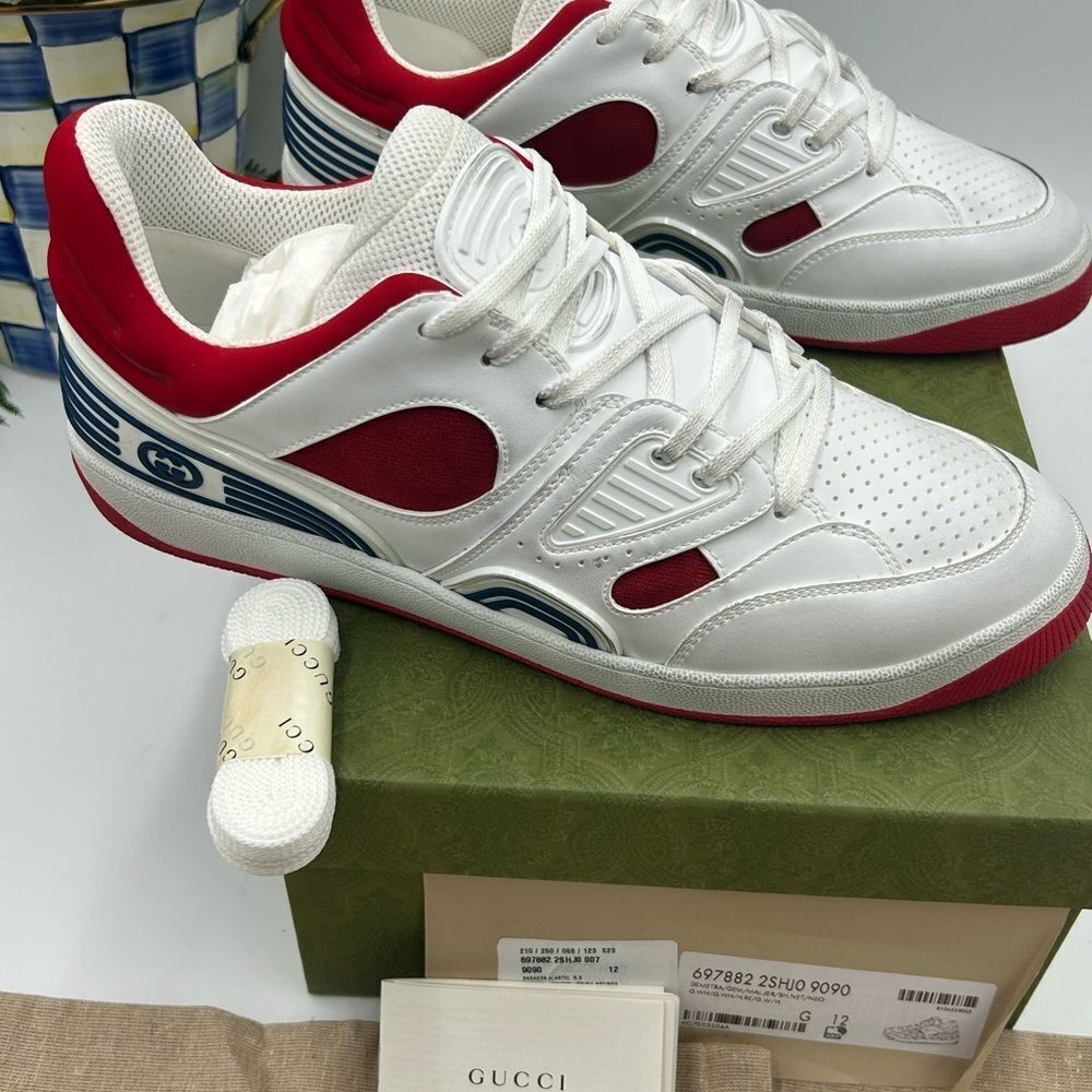 Men’s Gucci, leather low top basket sneakers size 12 made in Italy - Picture 10 of 10